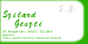 szilard geszti business card